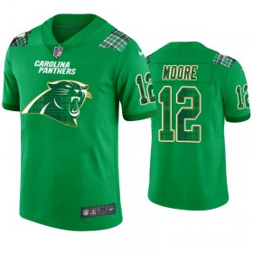 Miesten Carolina Panthers NFL Pelipaita D.J. Moore 12 Kelly vihreä St. Patricks Day